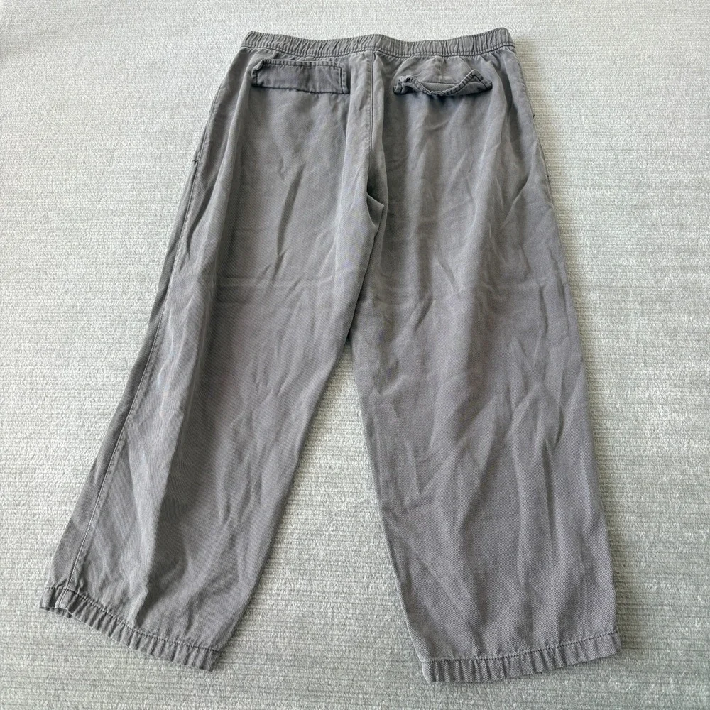 Zara Cropped Pants Mens L 32x24 Gray Lyocell Pockets Loose Casual Coastal